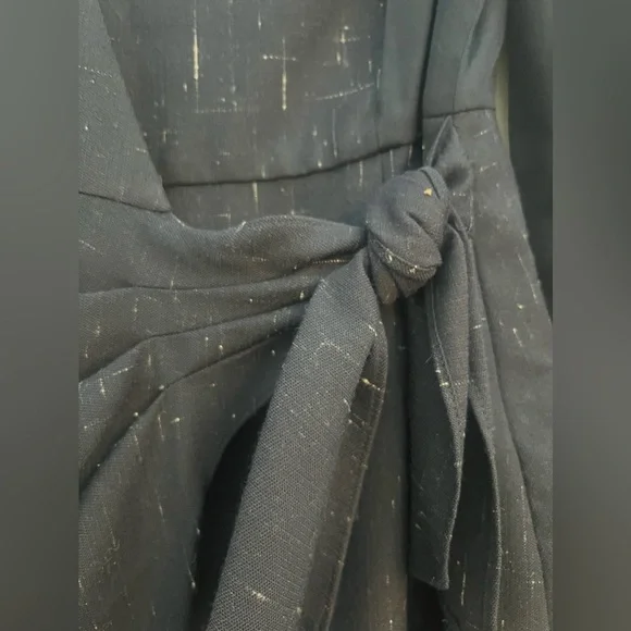 Rebecca Taylor Navy Cross Hatch Dress- Size 10 - Picture 7 of 7